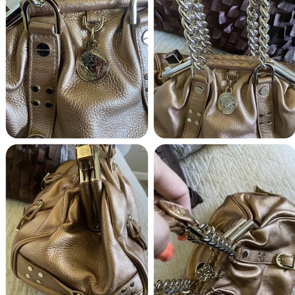 Versace gorgeous Medusa gold leather see pictures please. Price Form - Picture 8 of 14